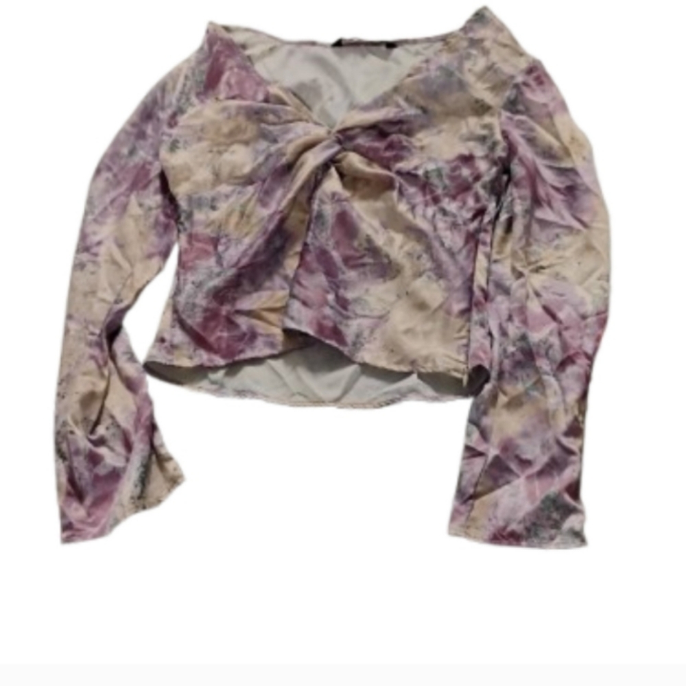 Zara Women's Satin Effect Long Sleeve Top Sz XS